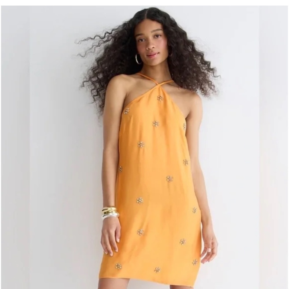 NWT Collection limited-edition embellished halter mini dress in cupro blend